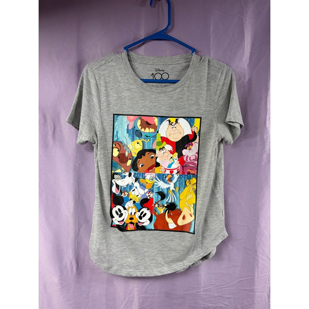 Disney 100 Years of Wonder Graphic T-Shirt Heather Gray Mickey Stitch M 7-9